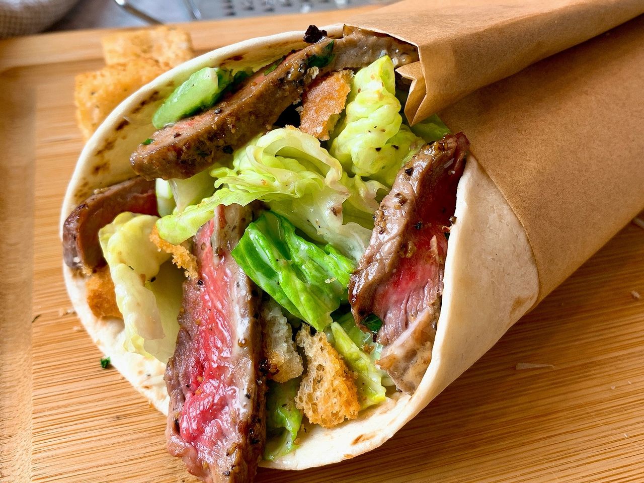 steak caesar wrap