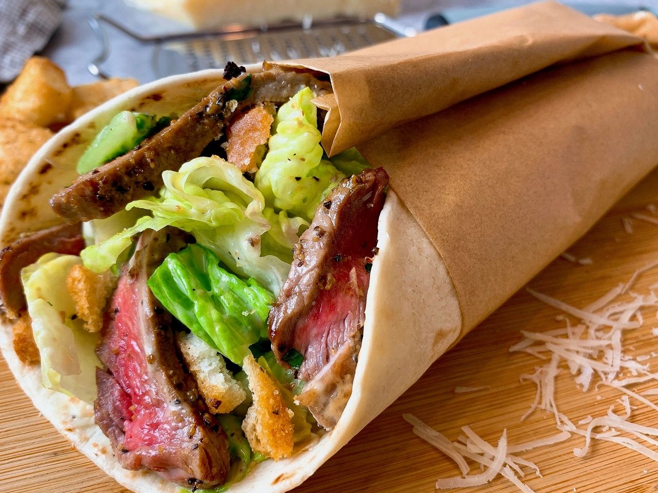 steak caesar wrap