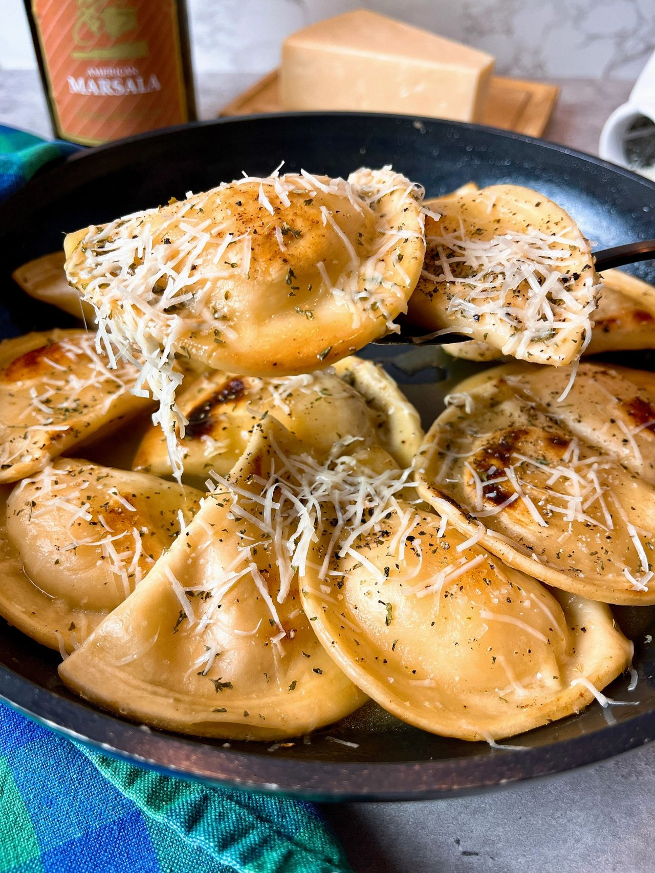 pierogies with marsala wine and cheese
