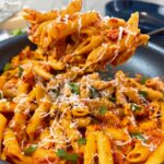 penne in roasted red pepper sauce