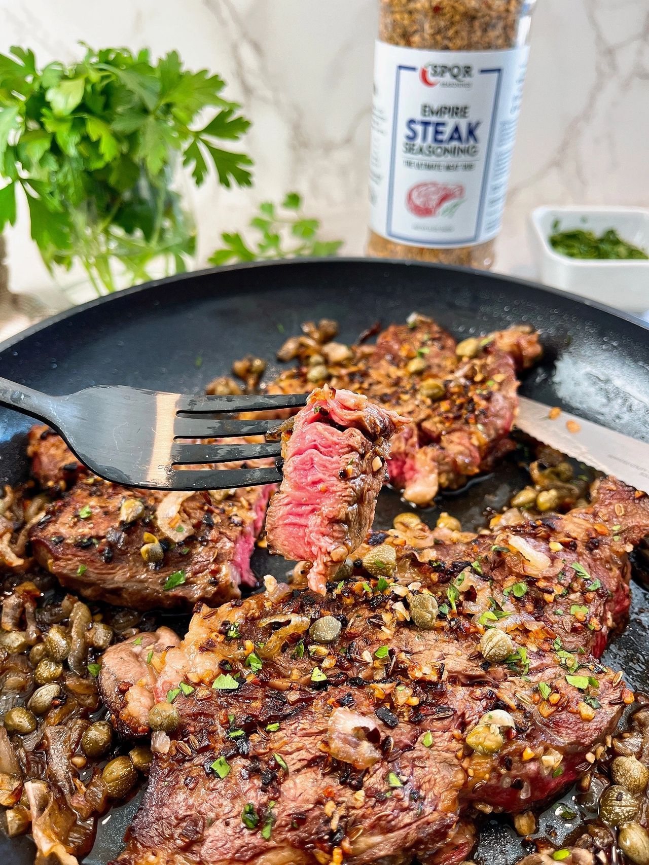 Steak with Caramelized Shallots and Capers Steak with Caramelized Shallots and Capers