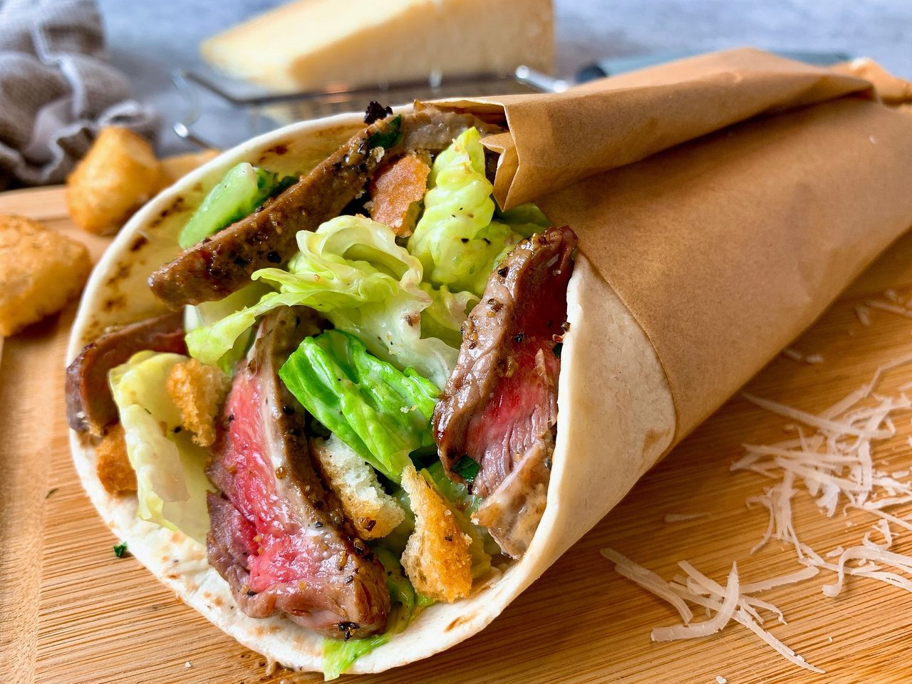 steak caesar wrap