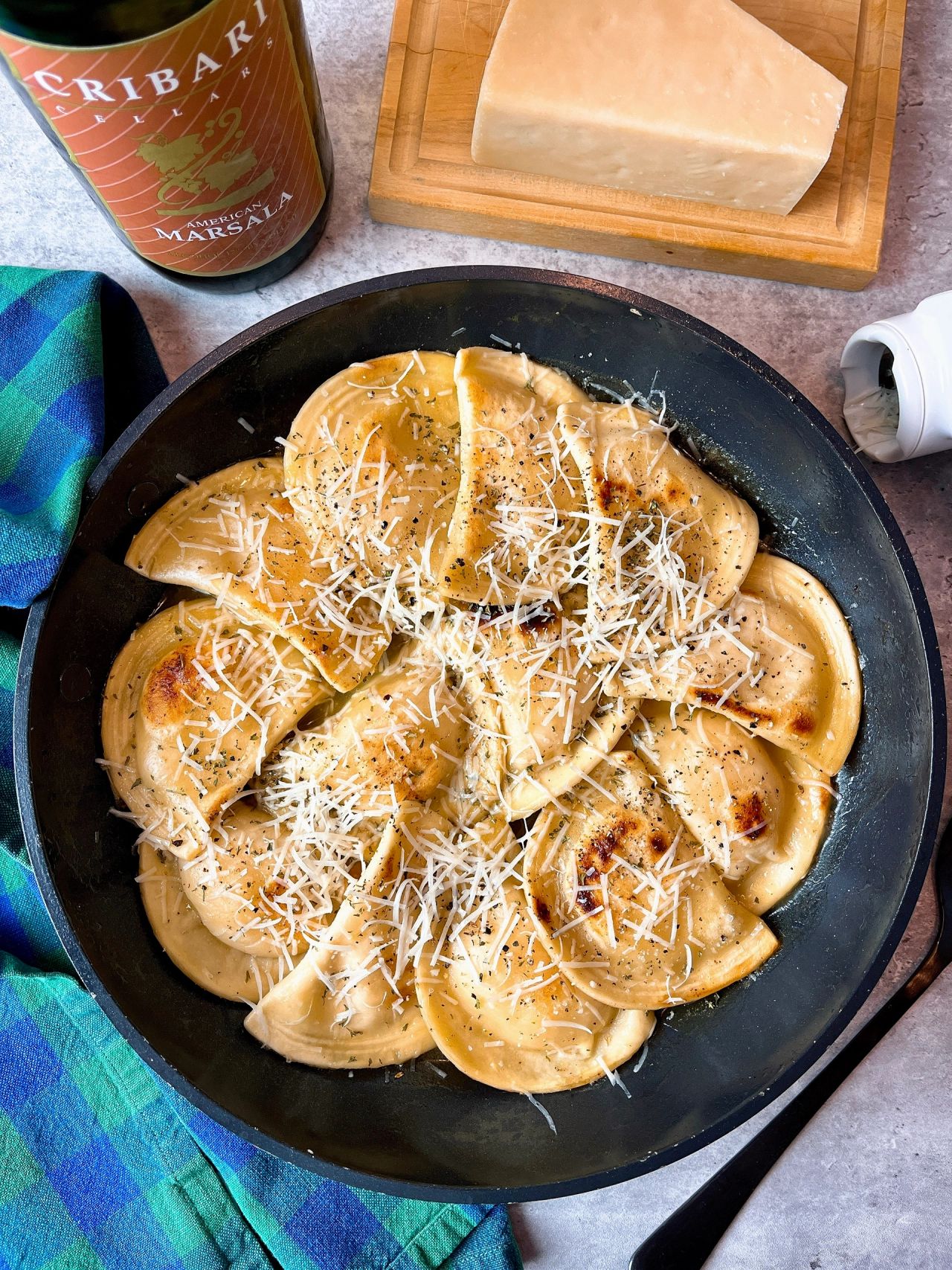 pierogies with marsala wine and cheese