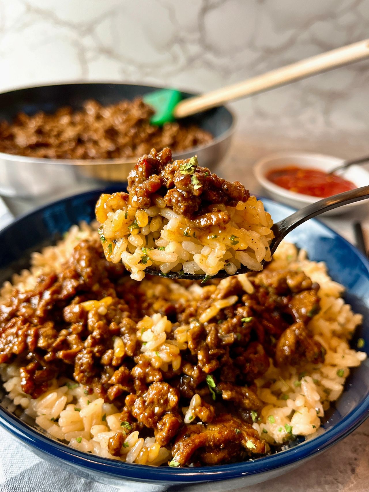 spicy ground beef teriyaki