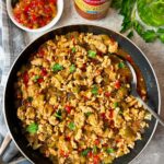 ground chicken with sweet pepper relish