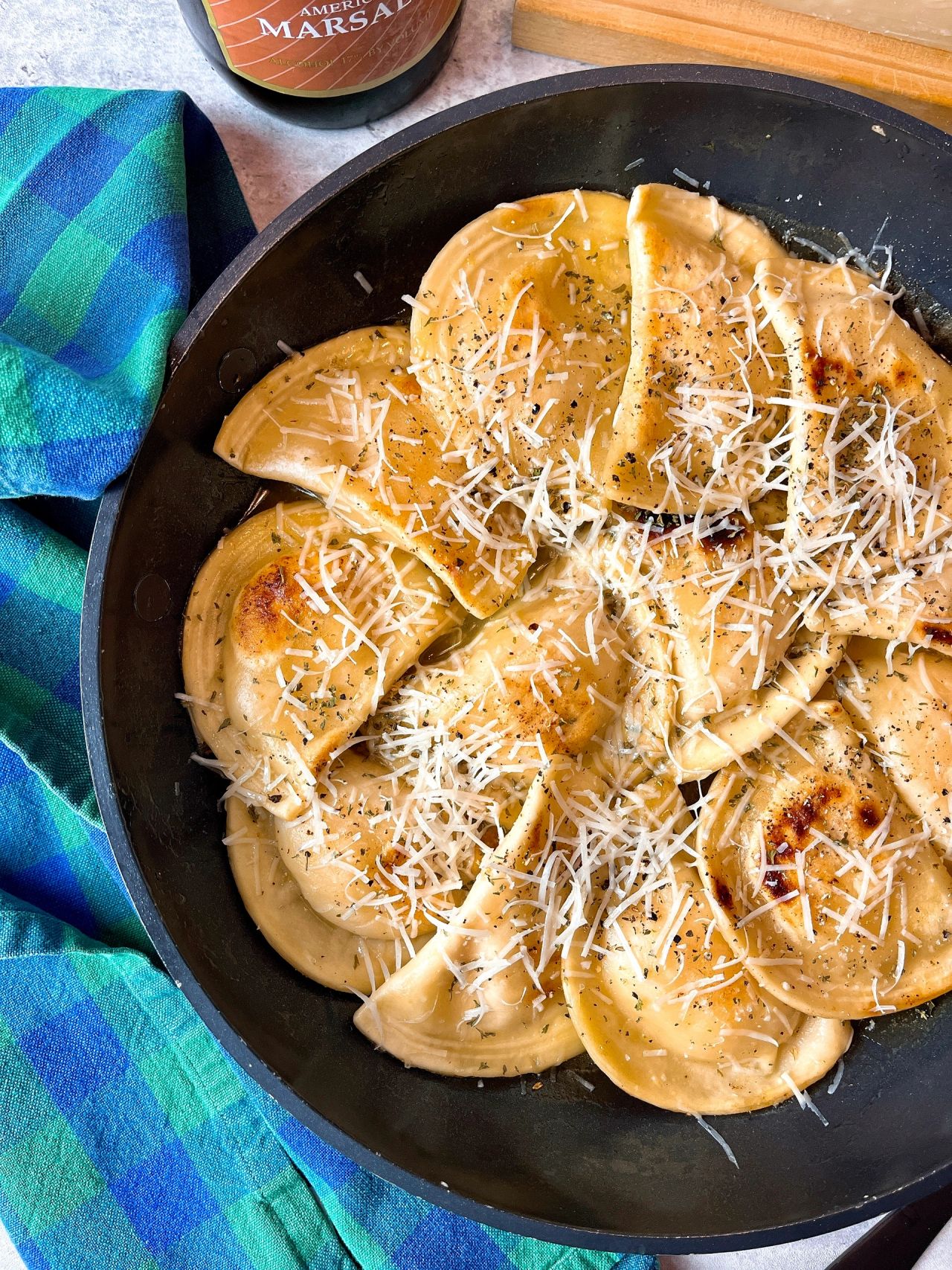 pierogies with marsala wine and cheese