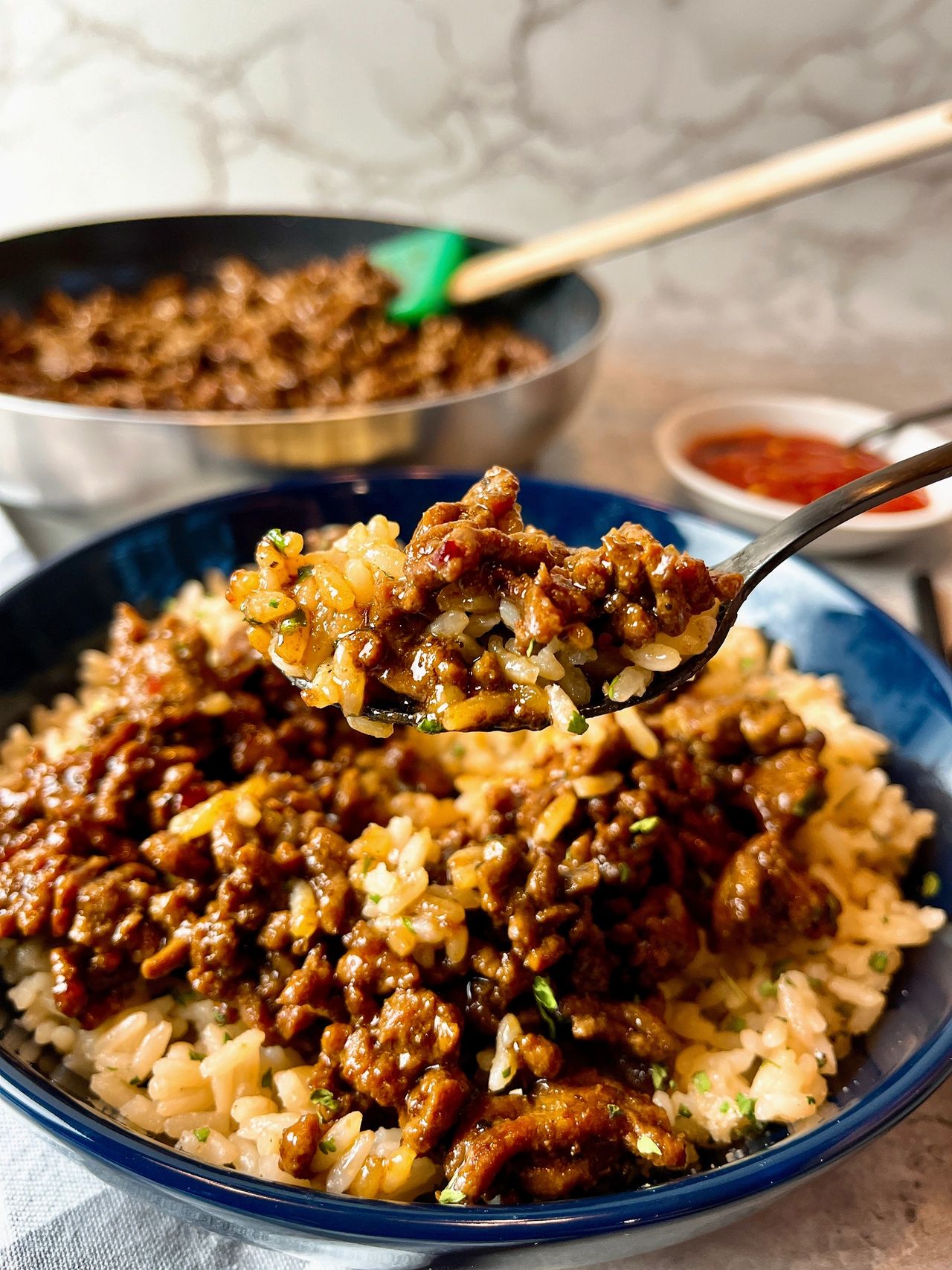 spicy ground beef teriyaki