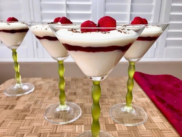 Three Ingredient White Chocolate Mousse with Raspberry Jam Three Ingredient White Chocolate Mousse with Raspberry Jam