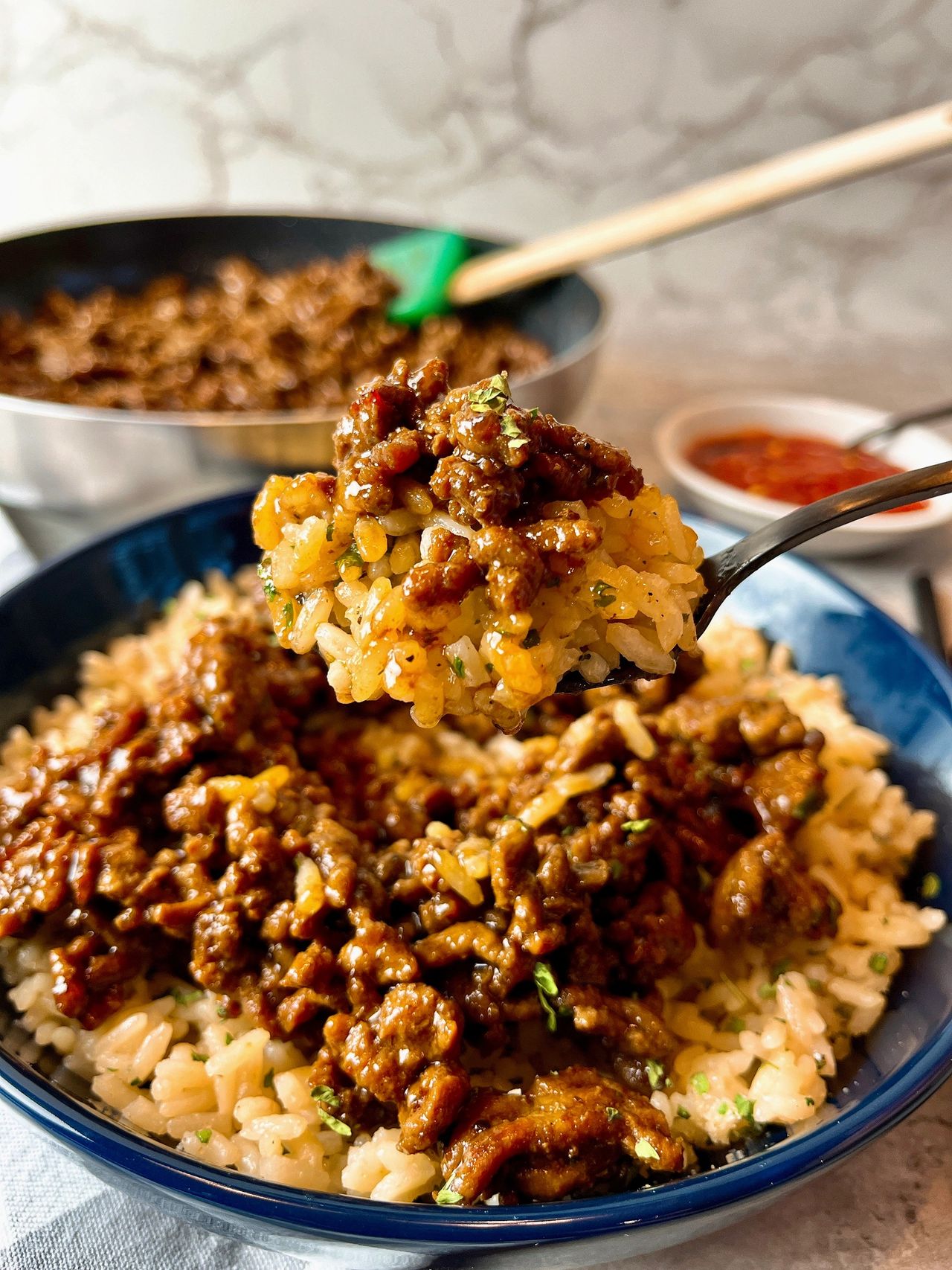 spicy ground beef teriyaki