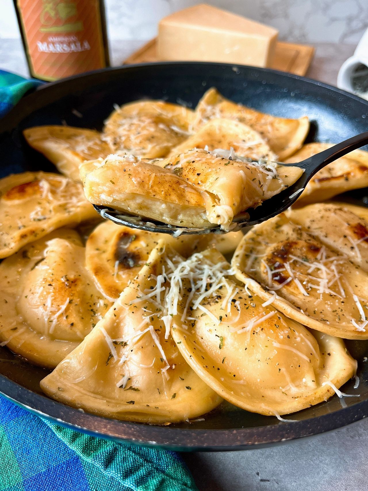 pierogies with marsala wine and cheese