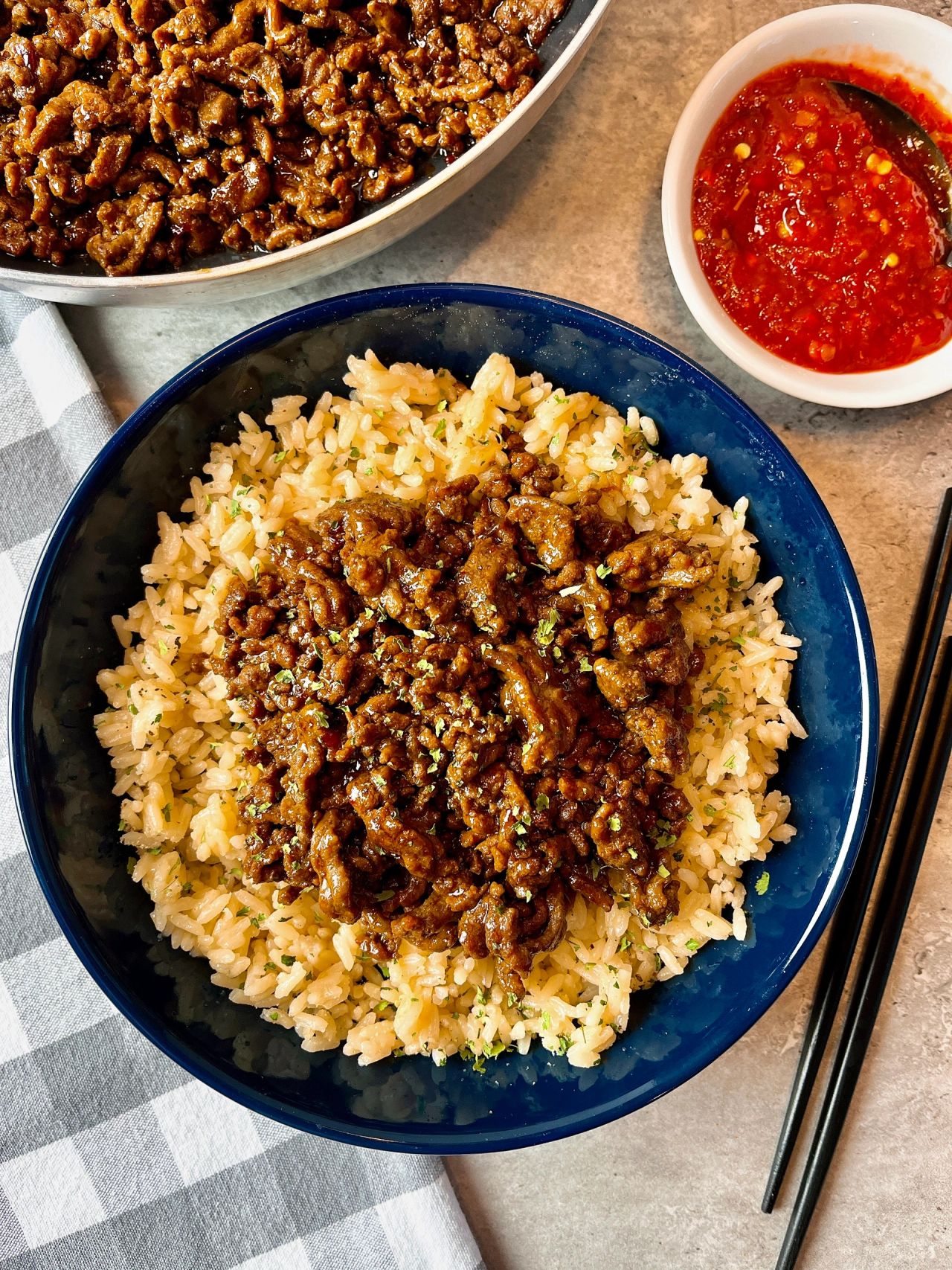 spicy ground beef teriyaki