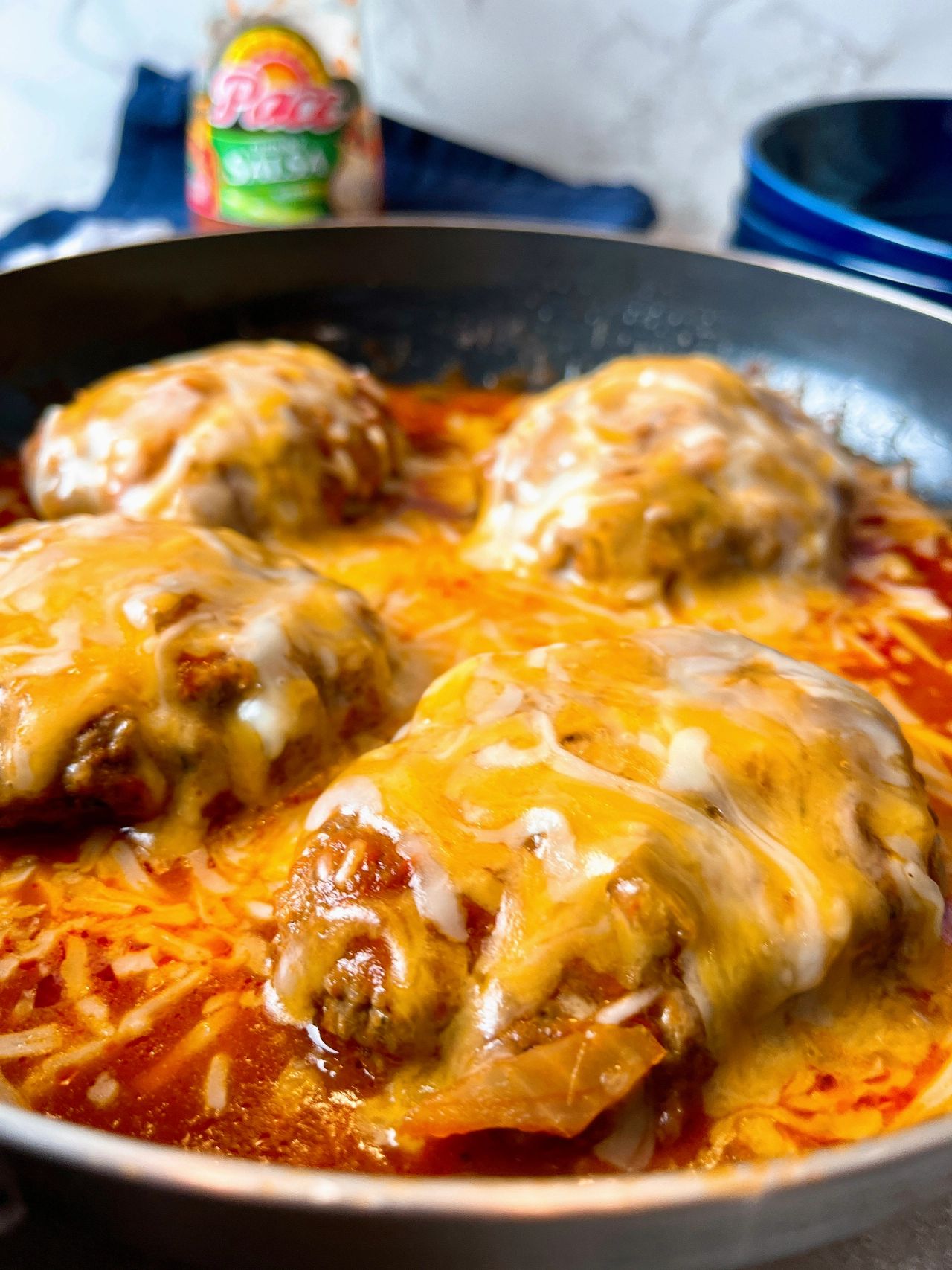 salisbury steaks with salsa and cheese