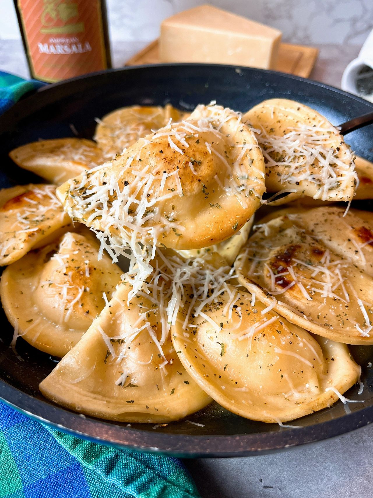 pierogies with marsala wine and cheese