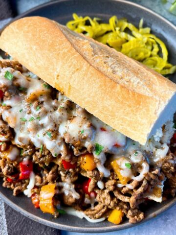 italian beef and pepper sandwich