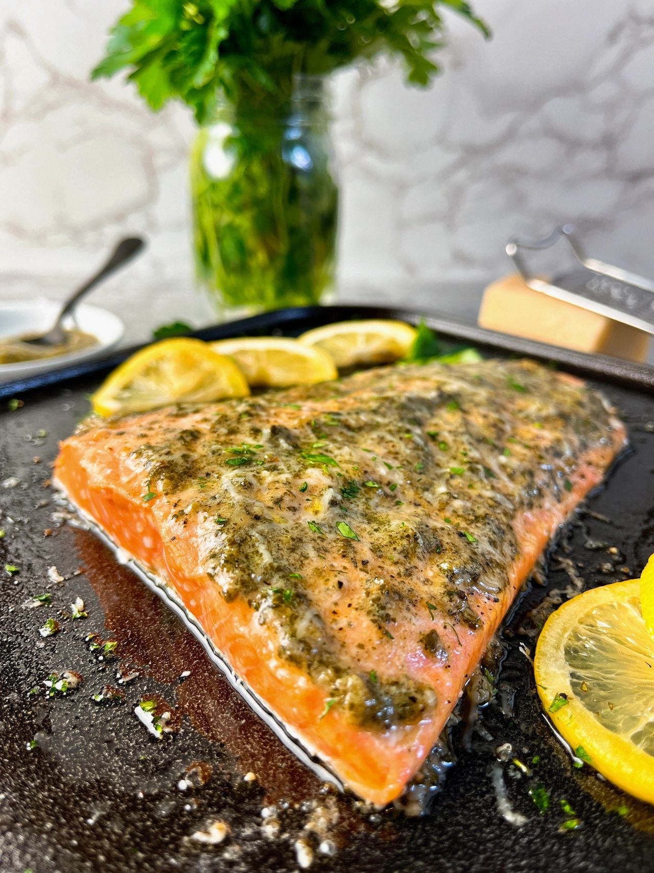 pesto glazed salmon