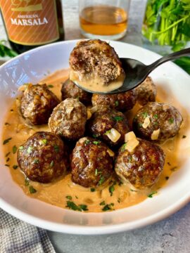 Meatballs with Marsala Cream Sauce