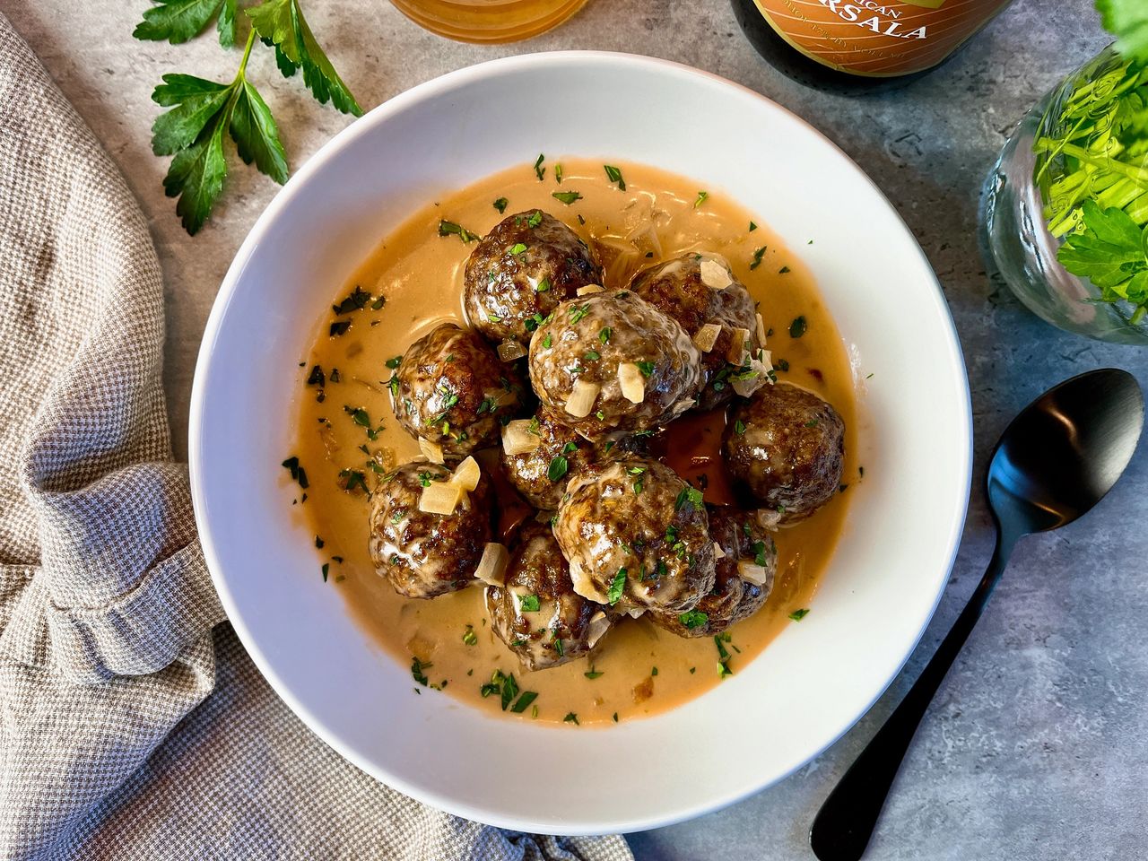 Meatballs with Marsala Cream Sauce