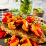 salsa lime chicken and peppers
