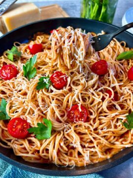 pasta with light tomato cream sauce