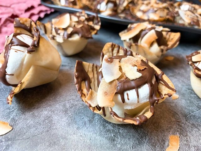 Chocolate-Marshmallow Wonton Cups with Coconut