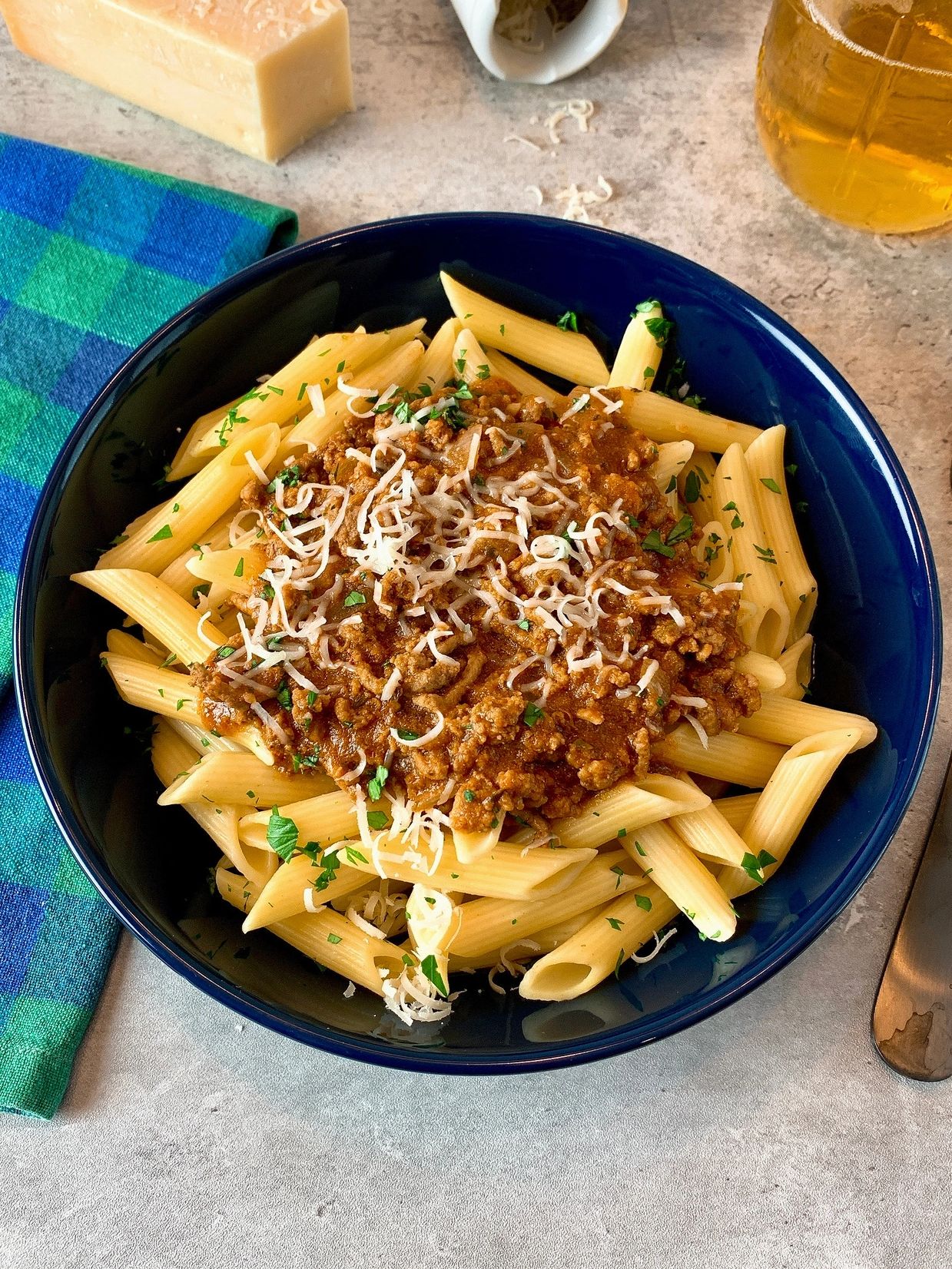 penne with bolognese sauce