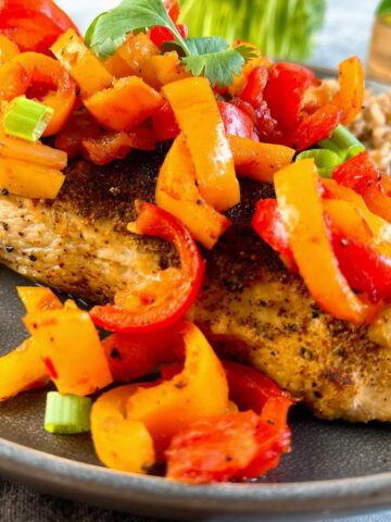 salsa lime chicken and peppers