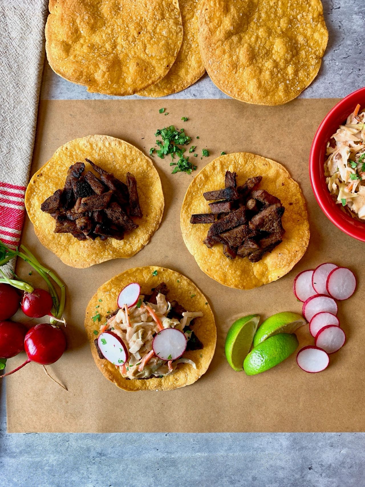 Short Rib Tostadas with Chipotle-Lime Slaw
