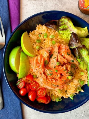 salmon taco bowls