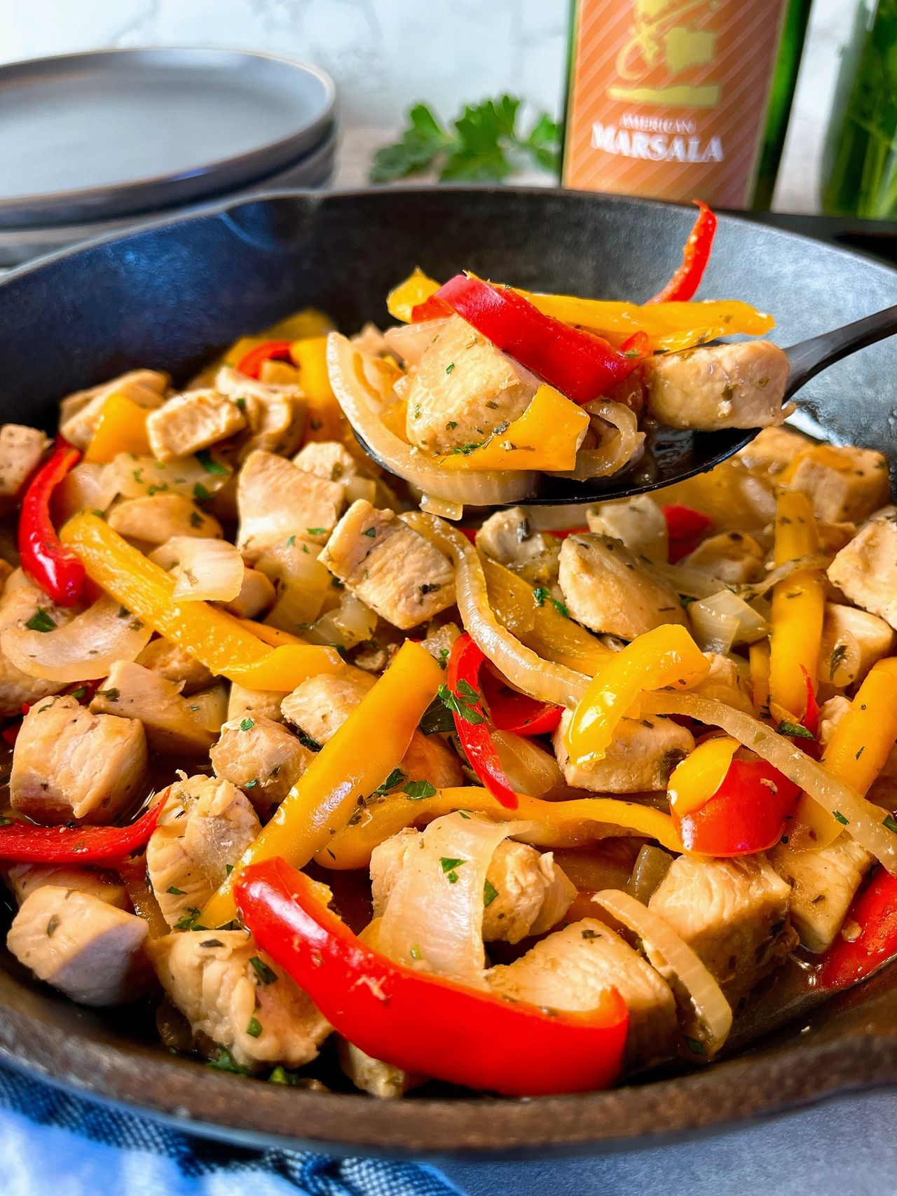 skillet chicken and peppers
