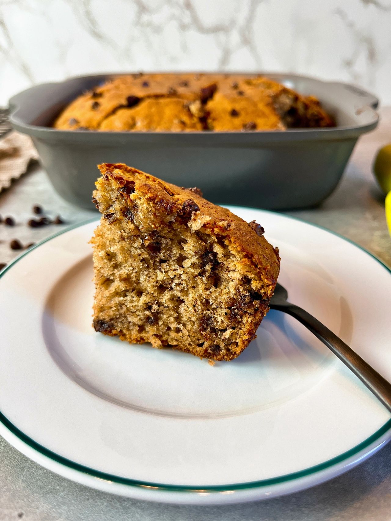 banana cake with chocolate chips