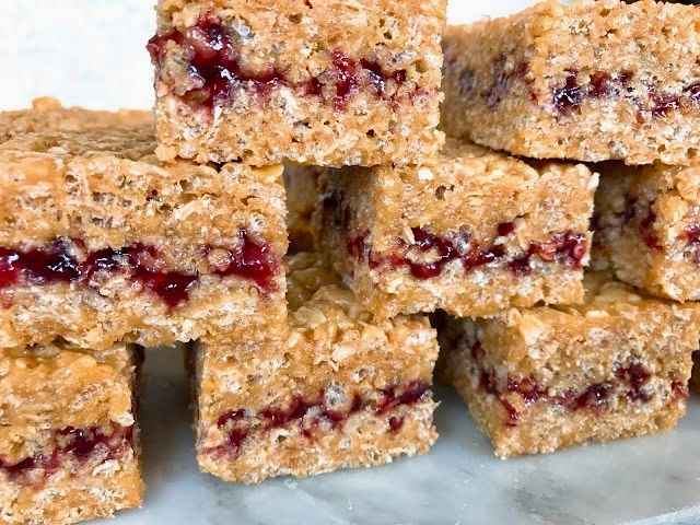 peanut butter and jelly crunch bars