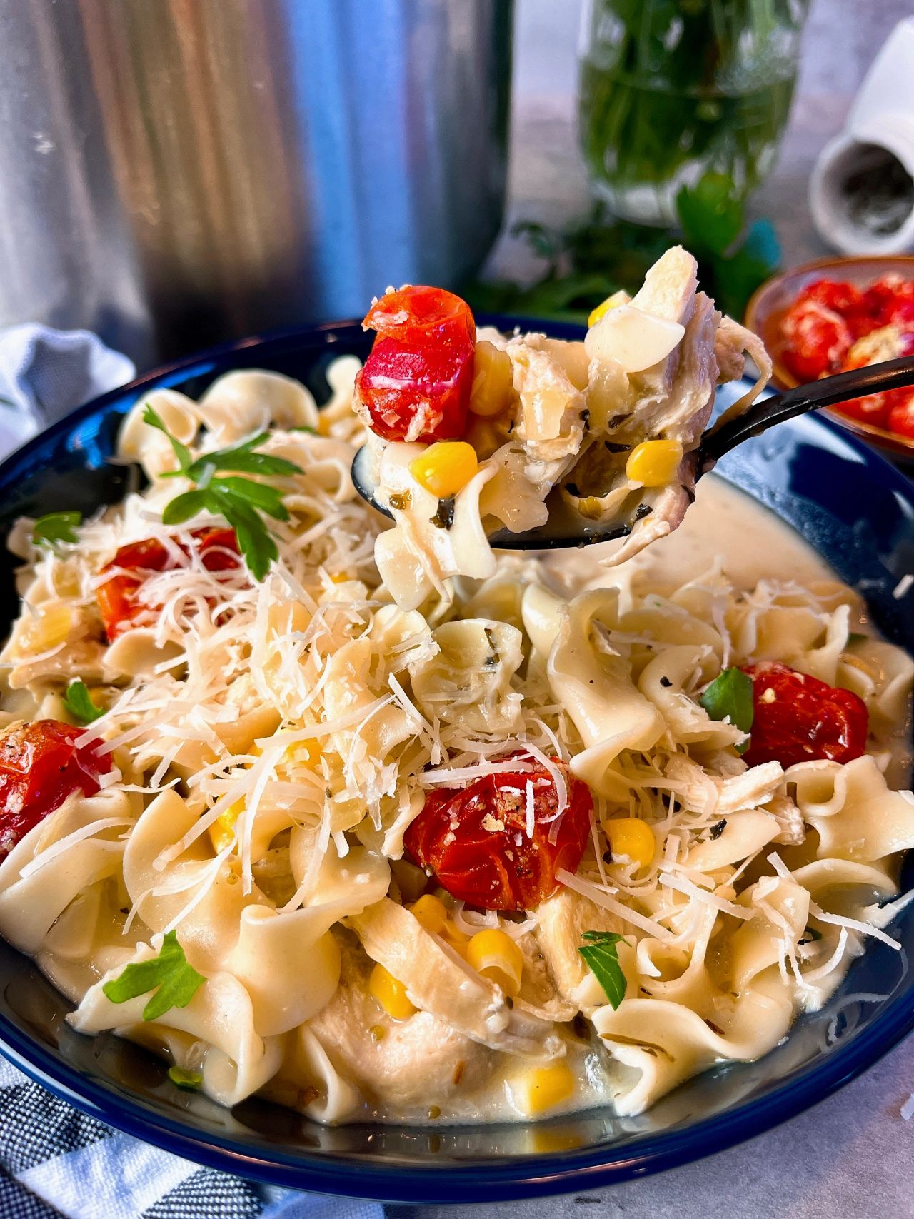 chicken noodle soup with tomatoes
