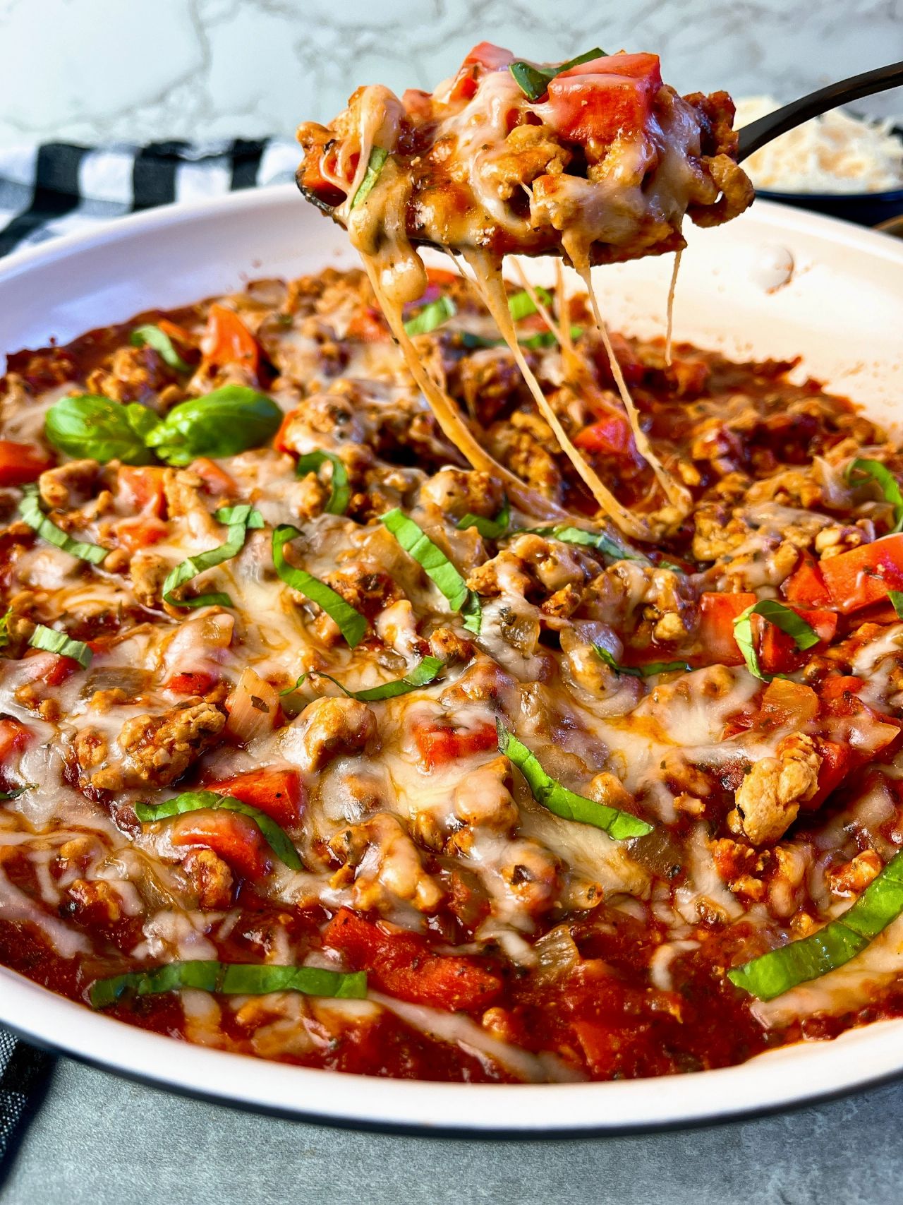 ground chicken marinara
