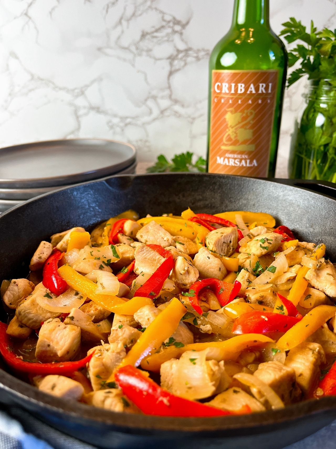 skillet chicken and peppers