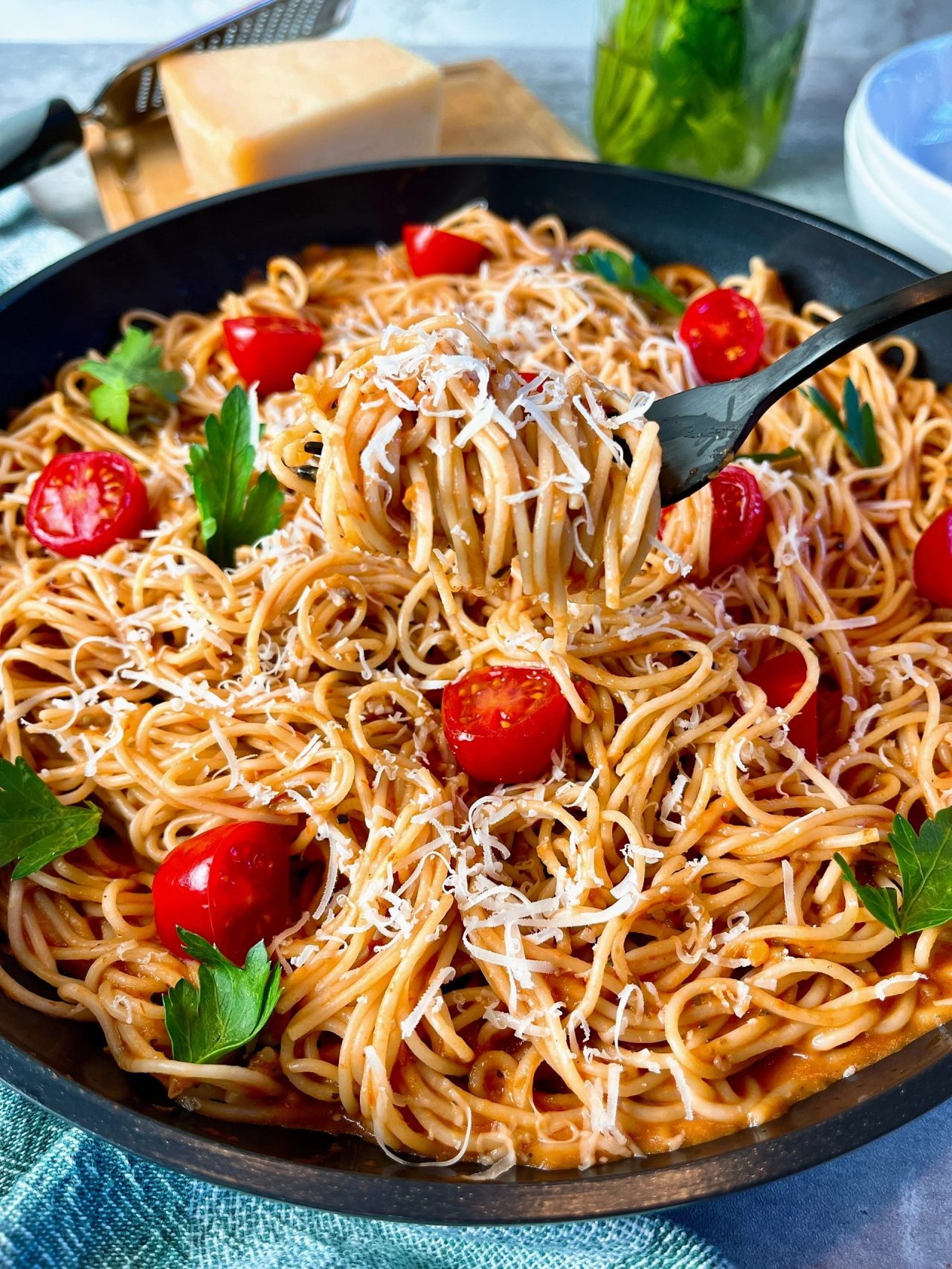 pasta with light tomato cream sauce