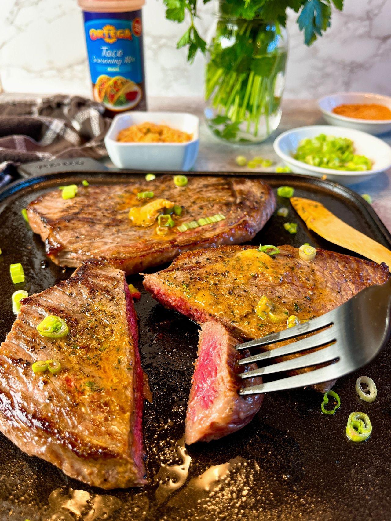 steaks with taco butter
