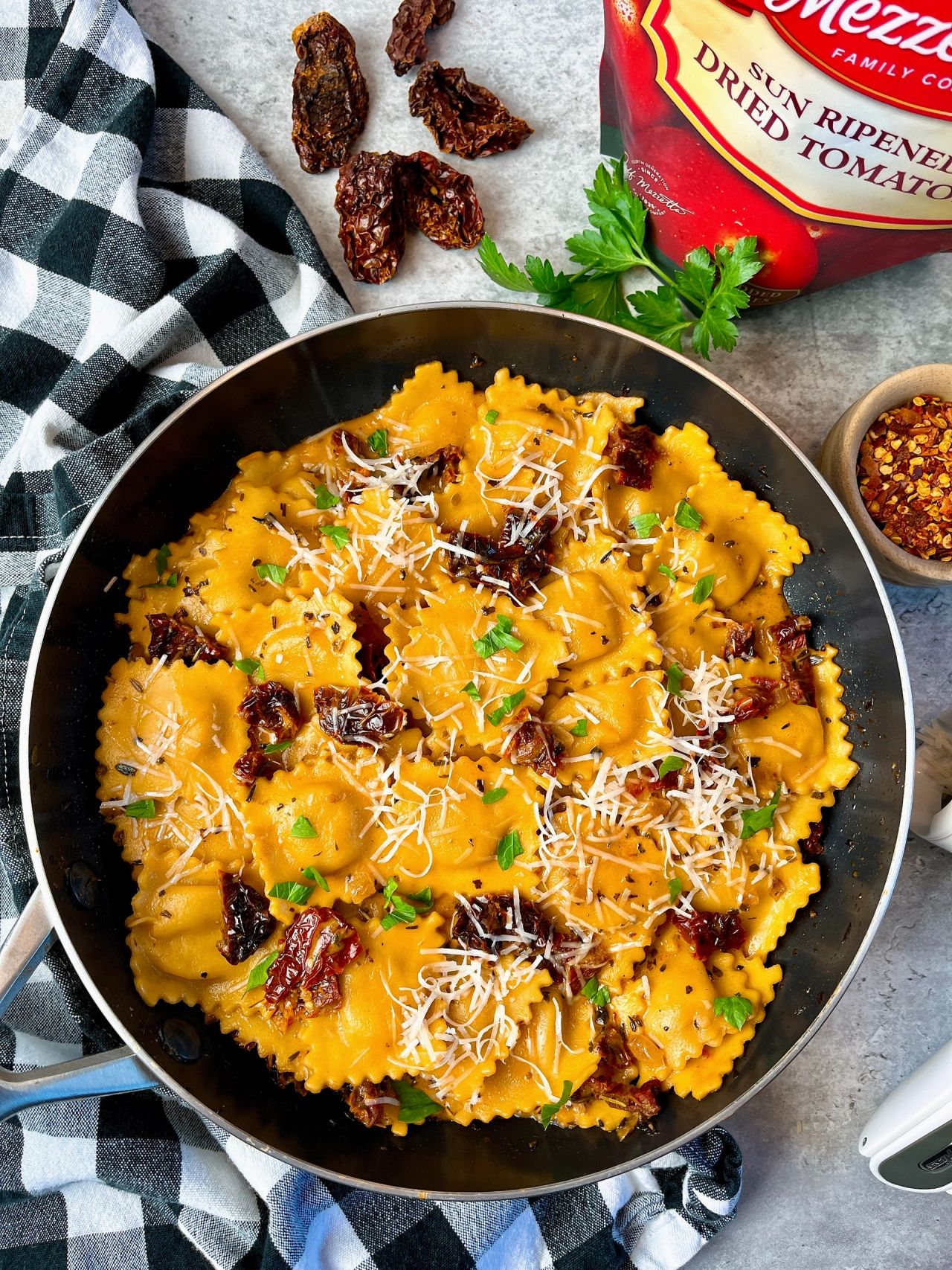 ravioli in tomato cream sauce