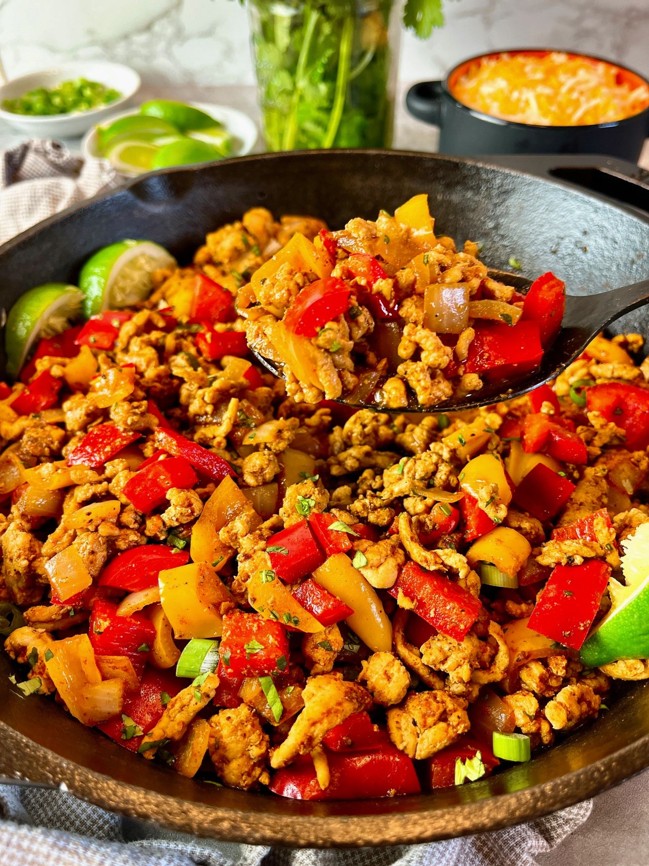 ground chicken fajitas