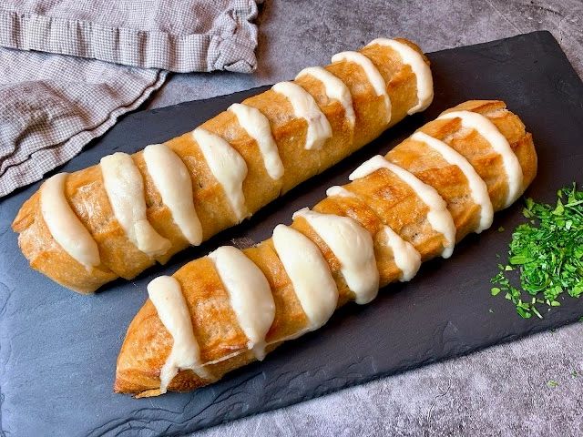 cheese stuffed baguette