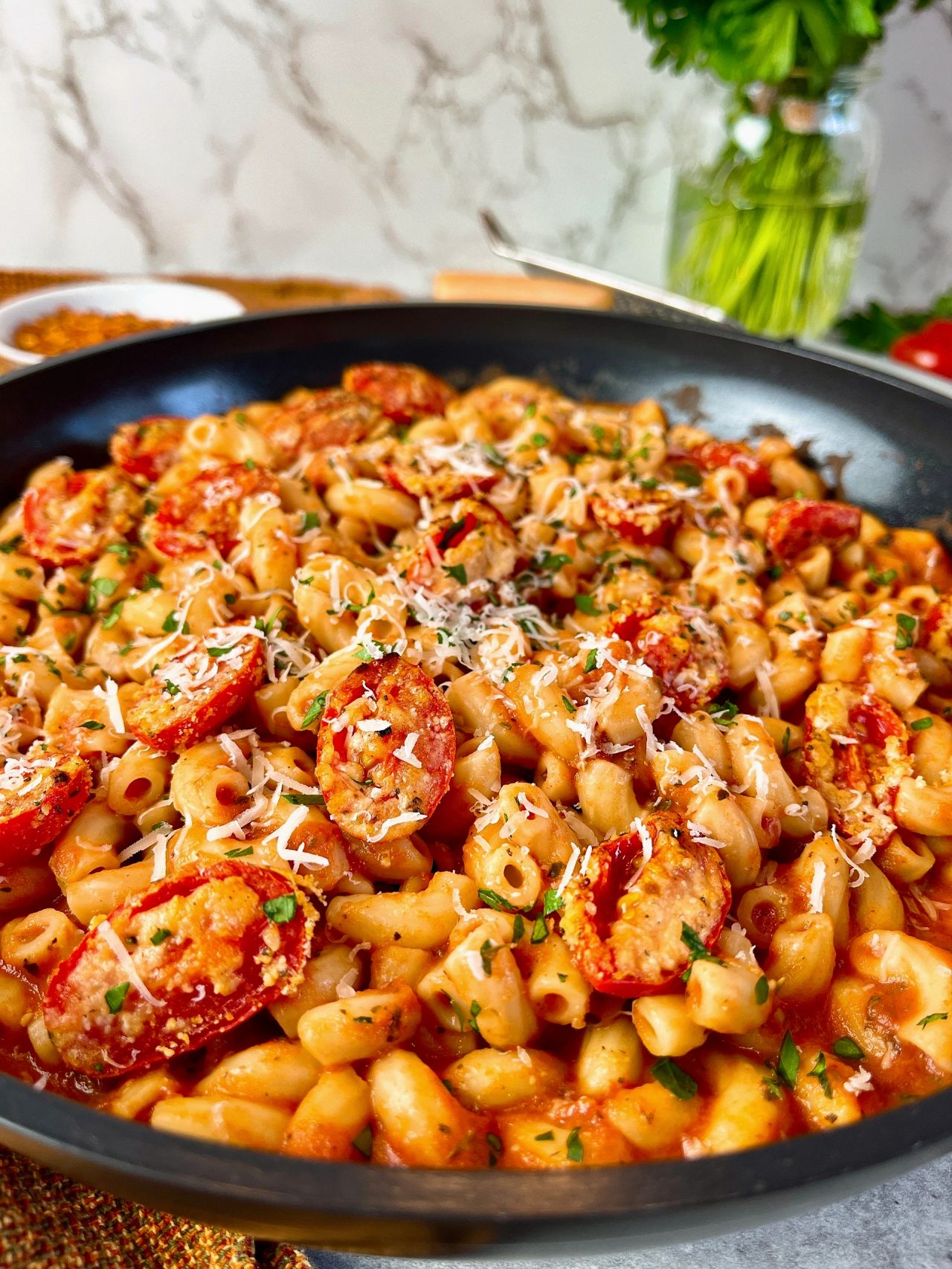 pasta with parmesan roasted tomatoes
