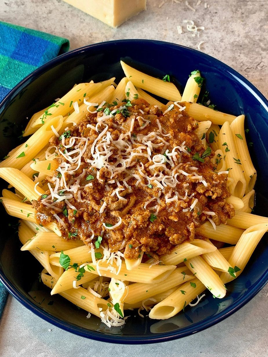 penne with bolognese sauce