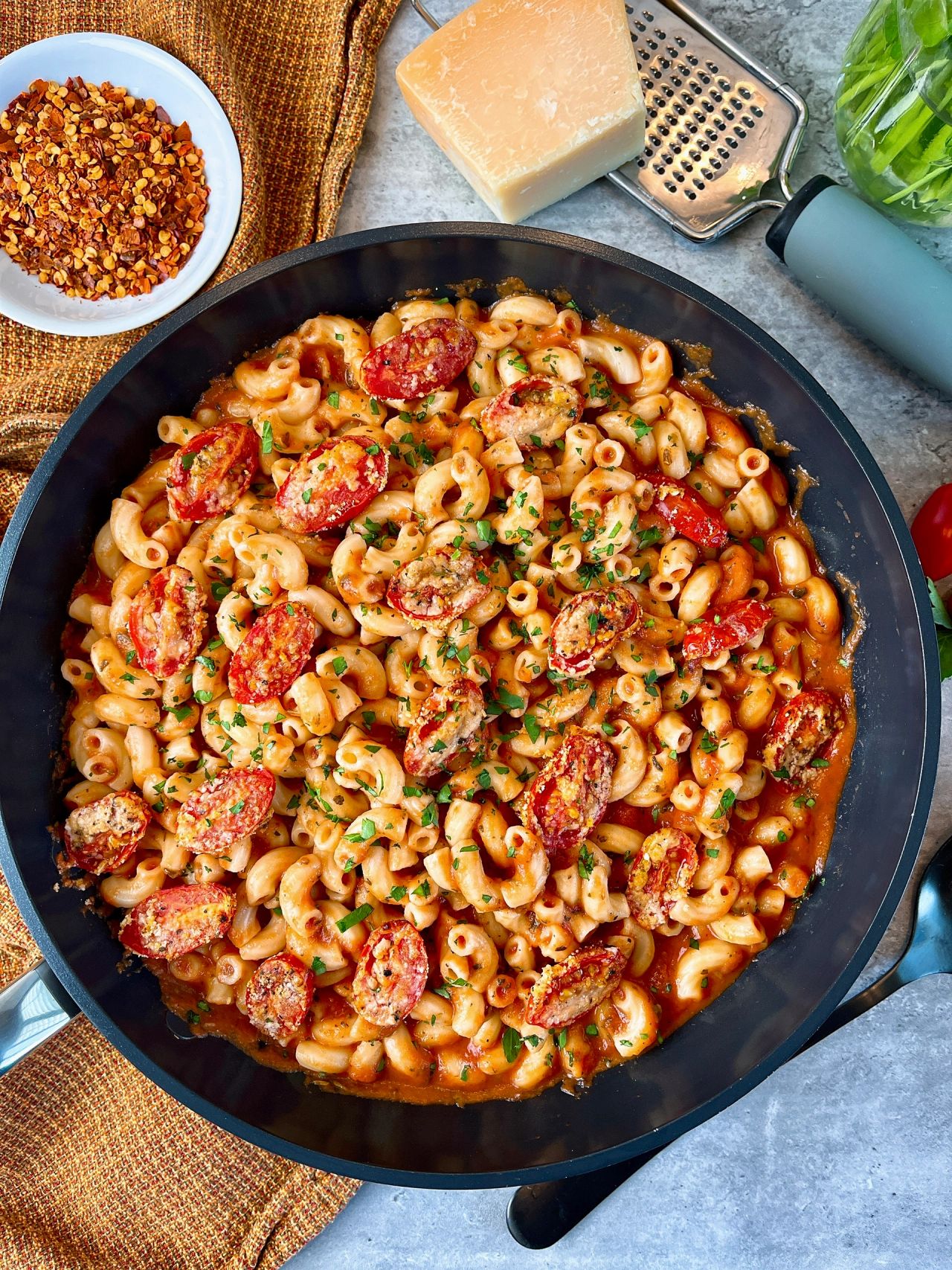 pasta with parmesan roasted tomatoes