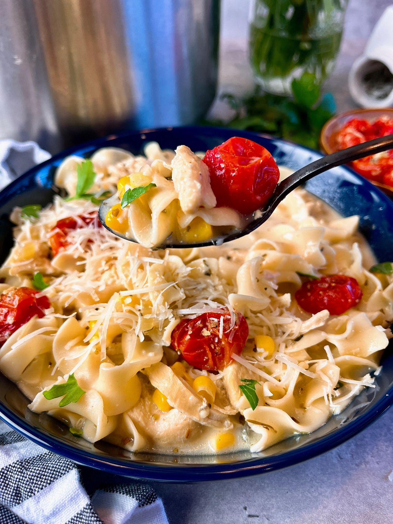 chicken noodle soup with tomatoes