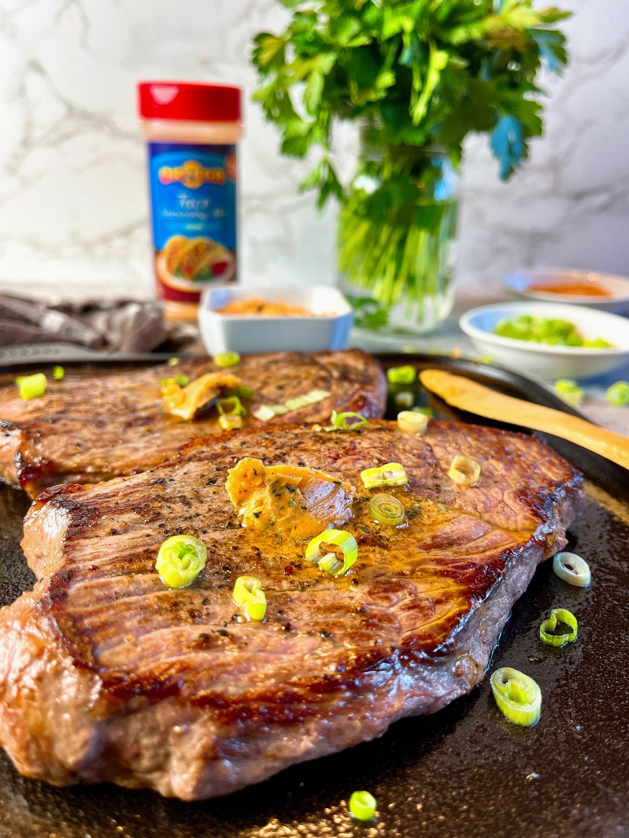 steaks with taco butter