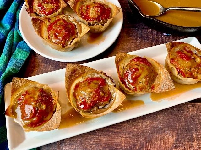 meatloaf in wonton cups