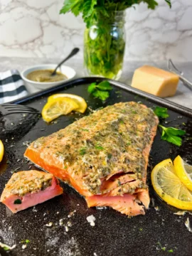 pesto glazed salmon