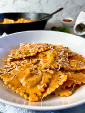 Ravioli with Creamy Tomato Sauce