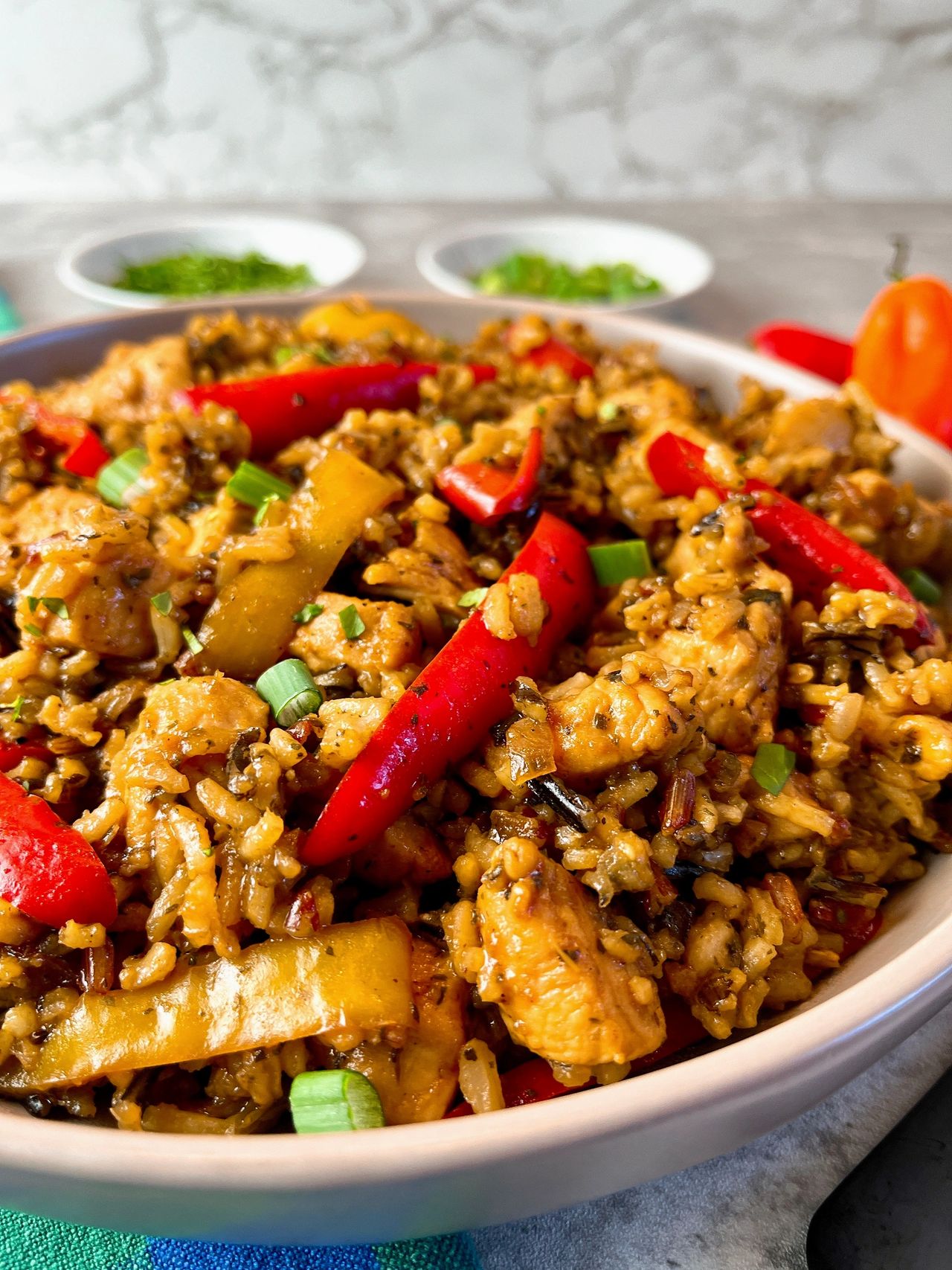 stir fried chicken and rice