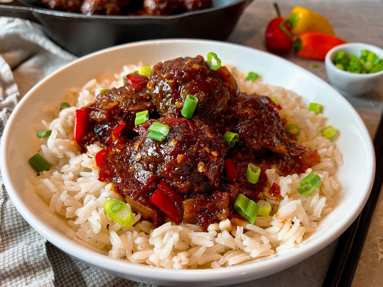 sweet and spicy meatballs