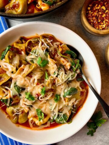Tortellini and Spinach Stew
